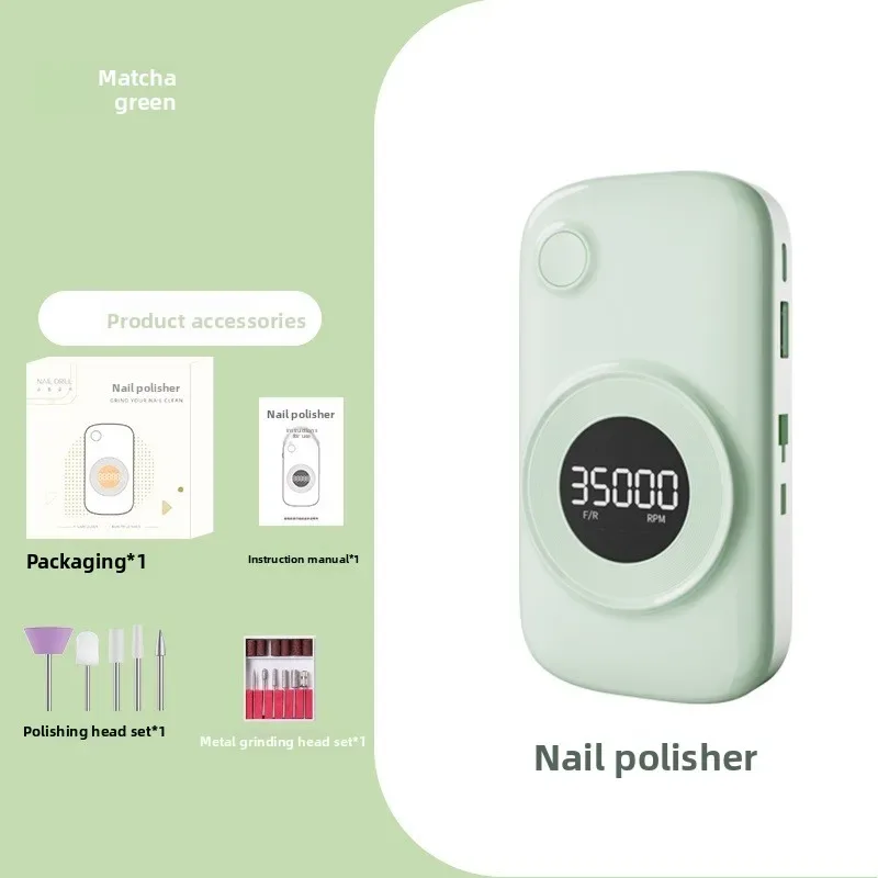 35000 Rpm 5000 MAh Battery Professional Nail Nail Removal Machine Polishing Portable Electric Nail File with Grinding Head