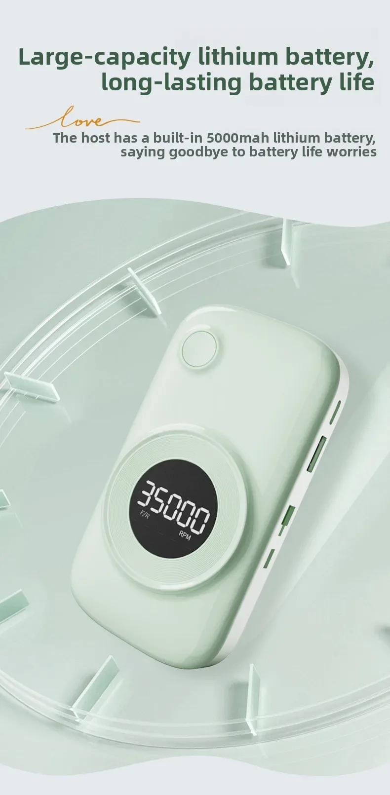 35000 Rpm 5000 MAh Battery Professional Nail Nail Removal Machine Polishing Portable Electric Nail File with Grinding Head