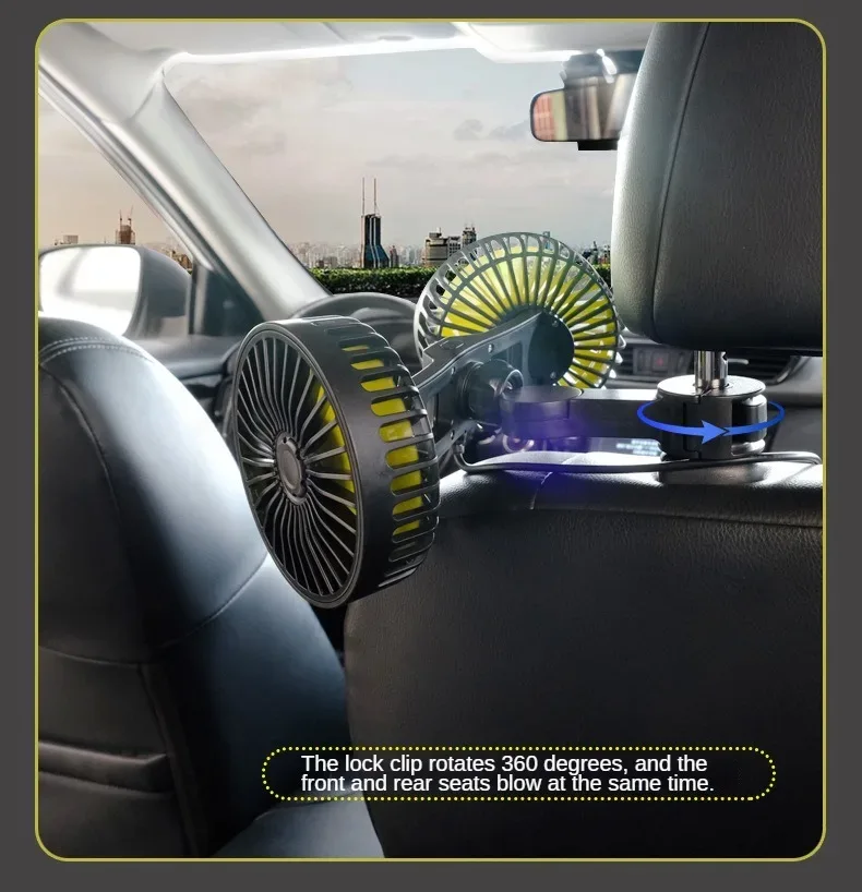 3-speed Car Fan Rear Seat Ventilador USB Freshener Air Conditioner Climatiseur Ventilateur Voiture Ventilatore Auto Cooler