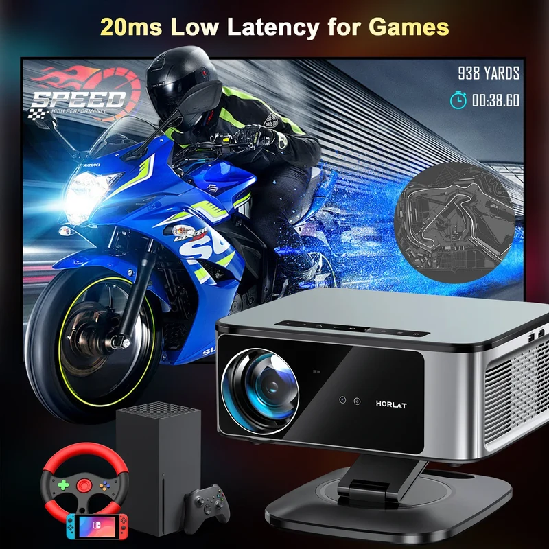 2025 HORLAT 45000 Lumens 4K UHD Projector Laser TOF Focus Android 12 WiFi 6 1080P Full HD Daylight Home Theater Movie Projector