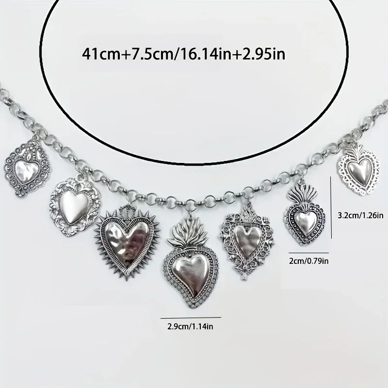 1Pc Fashion Exquisite Women's O-chain Choker Necklace Geometric Irregular Heart-shaped Pendant Necklace Y2K Daily Party Jewelry
