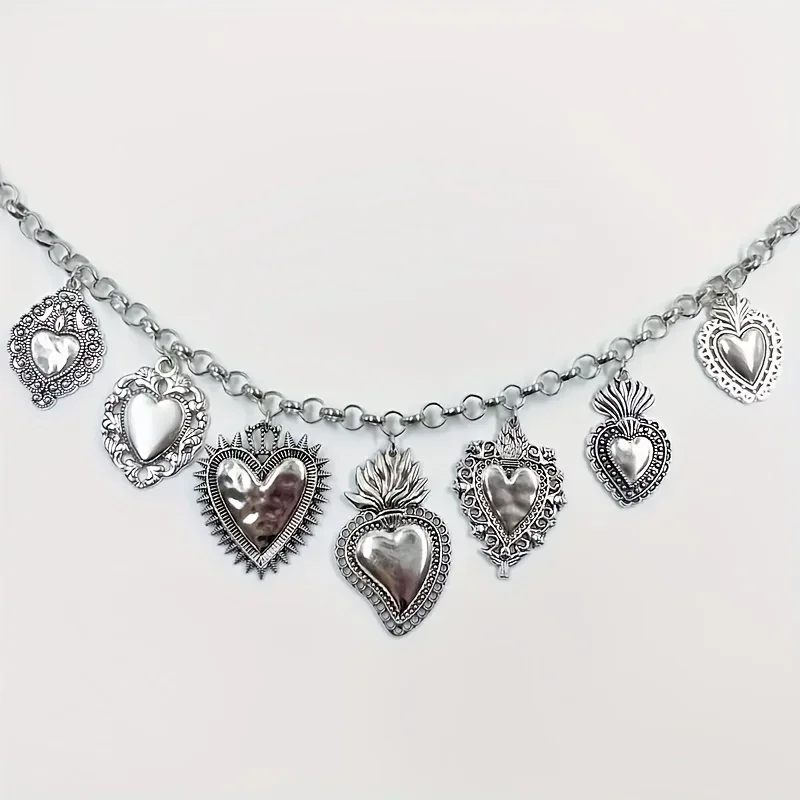 1Pc Fashion Exquisite Women's O-chain Choker Necklace Geometric Irregular Heart-shaped Pendant Necklace Y2K Daily Party Jewelry