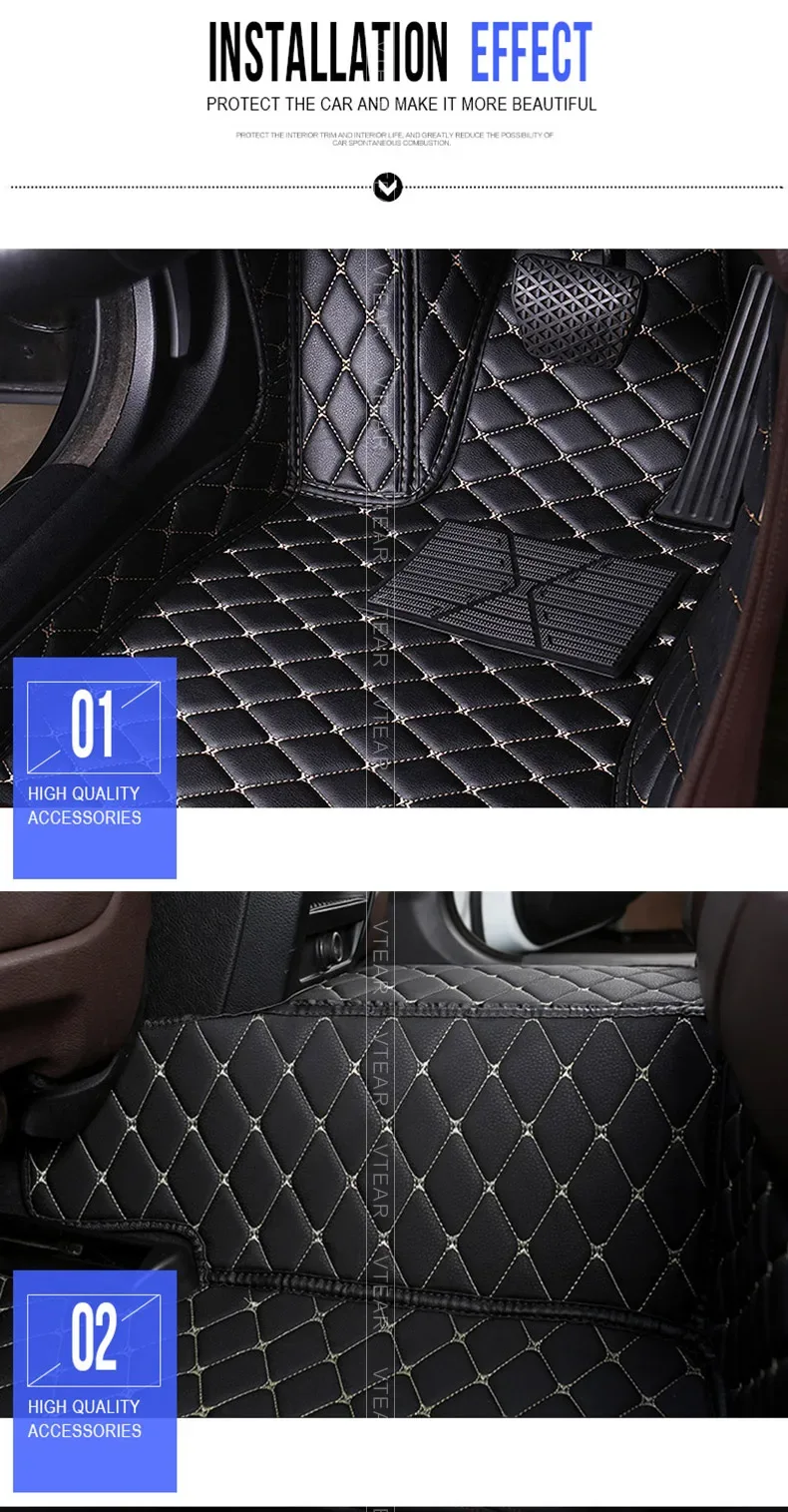 Vtear Car Floor Mat Interior Carpet Pu Foot Pad Mats Cover Decoration Car-styling Accessories Protection For Haval Jolion 2023