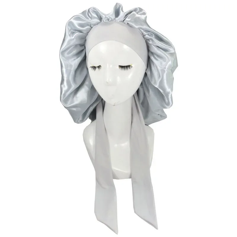 Women Satin Solid Sleeping Hat Night Sleep Cap Hair Care Bonnet Nightcap For Women Men Unisex Cap Bonnet De Nuit Shower Turban