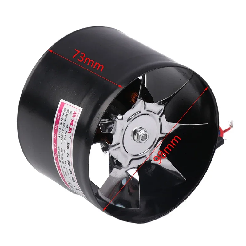 4 Inch Fan Air Ventilator For Home Kitchen Metal Pipe Ventilation Exhaust Fan Mini Extractor Bathroom Toilet Wall Fan Duct Fan