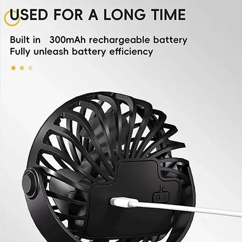 Rechargeable Portable Electric Fan 720° Rotating Hanging Clip Fan Night Light Air Cooler Outdoor Camping Small fans ventilador