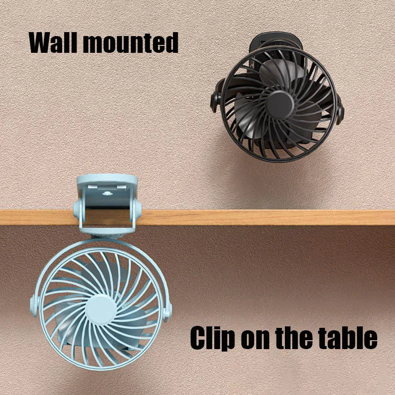 Rechargeable Portable Electric Fan 720° Rotating Hanging Clip Fan Night Light Air Cooler Outdoor Camping Small fans ventilador