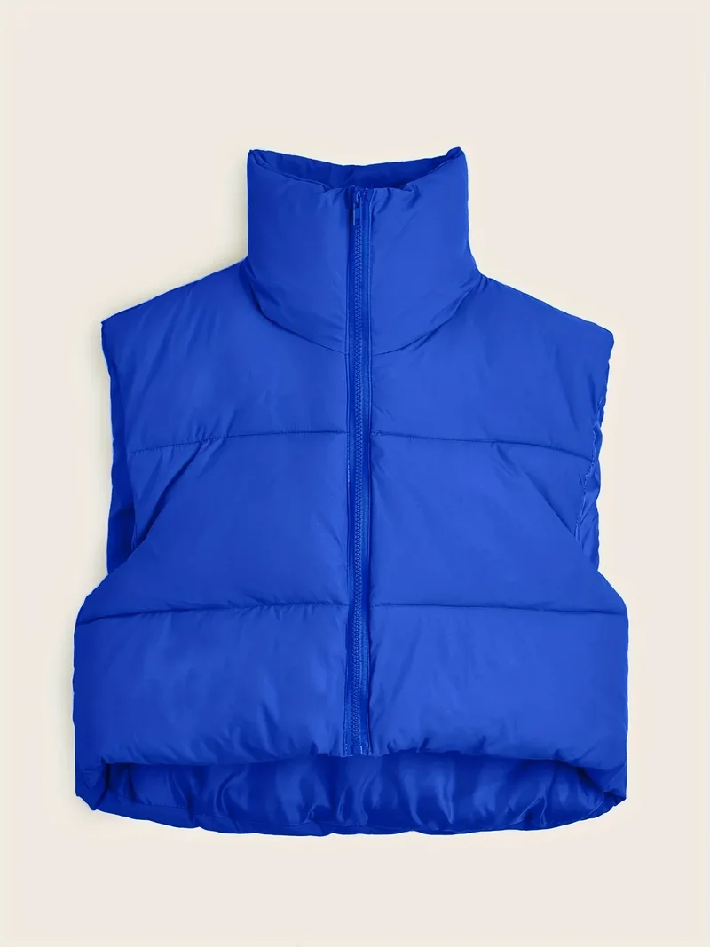 Women'S Sleeveless Vest - Vibrant Pink Slim-Fit Alternative Coat with Drawstring Hood, Zipper Front & Pockets for Fall/Winter Casual Wear, Casual Winter Wear | High Neckline Vest | Zippered Jacket