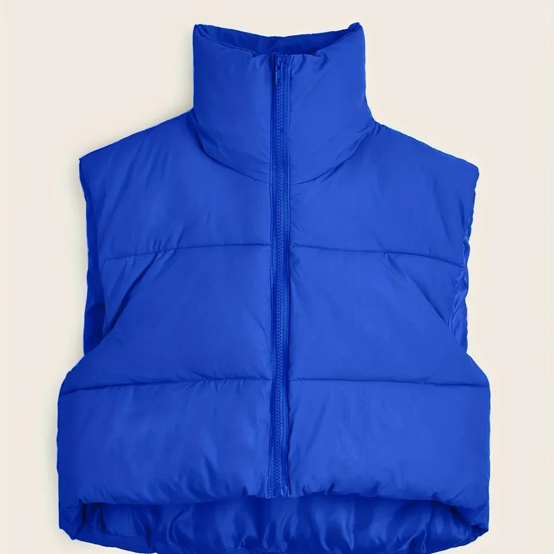 Women'S Sleeveless Vest - Vibrant Pink Slim-Fit Alternative Coat with Drawstring Hood, Zipper Front & Pockets for Fall/Winter Casual Wear, Casual Winter Wear | High Neckline Vest | Zippered Jacket