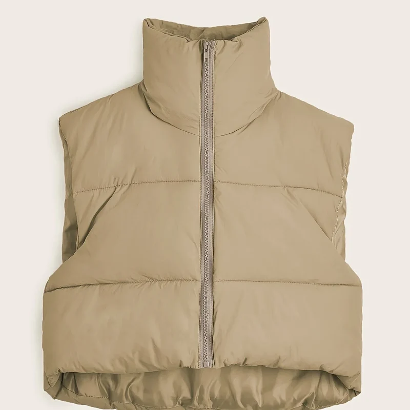 Women'S Sleeveless Vest - Vibrant Pink Slim-Fit Alternative Coat with Drawstring Hood, Zipper Front & Pockets for Fall/Winter Casual Wear, Casual Winter Wear | High Neckline Vest | Zippered Jacket