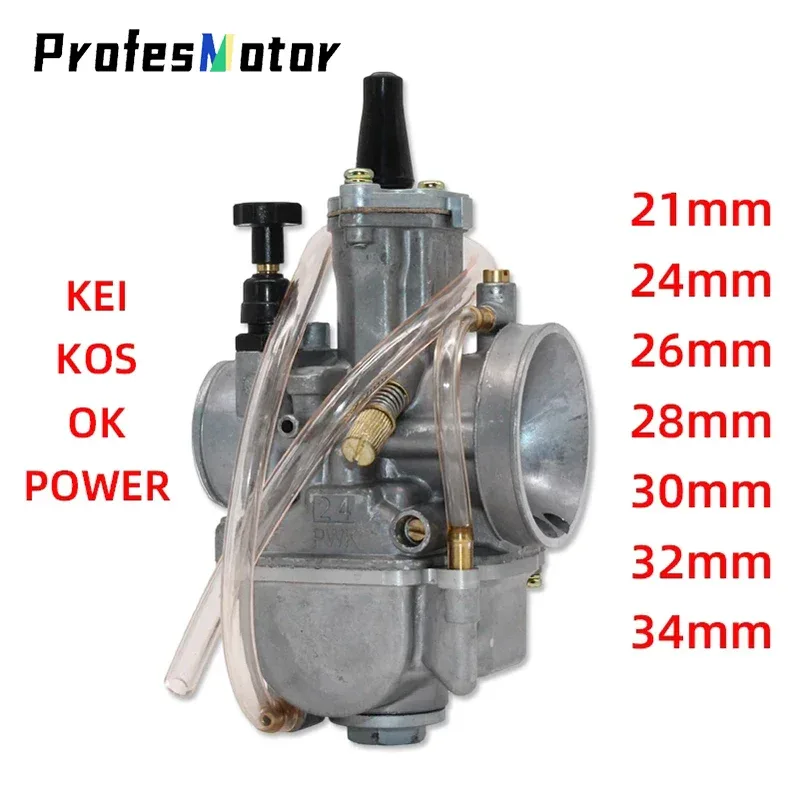 Koso OKO Motorcycle Universal Carburetor For PWK 21 24 26 28 30 32 34mm 2T 4T Carburador With Power Jet for Moto ATV Go Karts