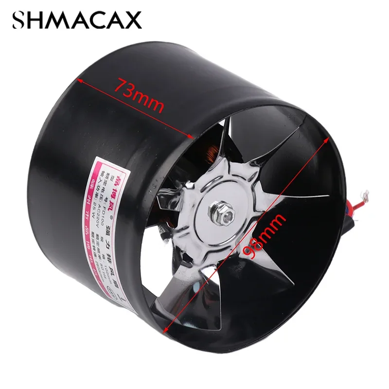 4 Inch Fan Air Ventilator For Home Kitchen Metal Pipe Ventilation Exhaust Fan Mini Extractor Bathroom Toilet Wall Fan Duct Fan