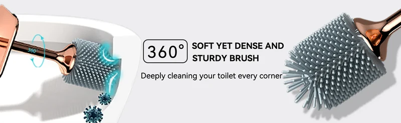 Aokala Toilet Brush And Holder, Elegant Toilet Bowl Brush Set with Ergonomic Long Handle, Modern Bathroom Decor Cleaning Accessories, Durable, Deep Cleaning Christmas Gifts/Halloween Gifts! - Black & White