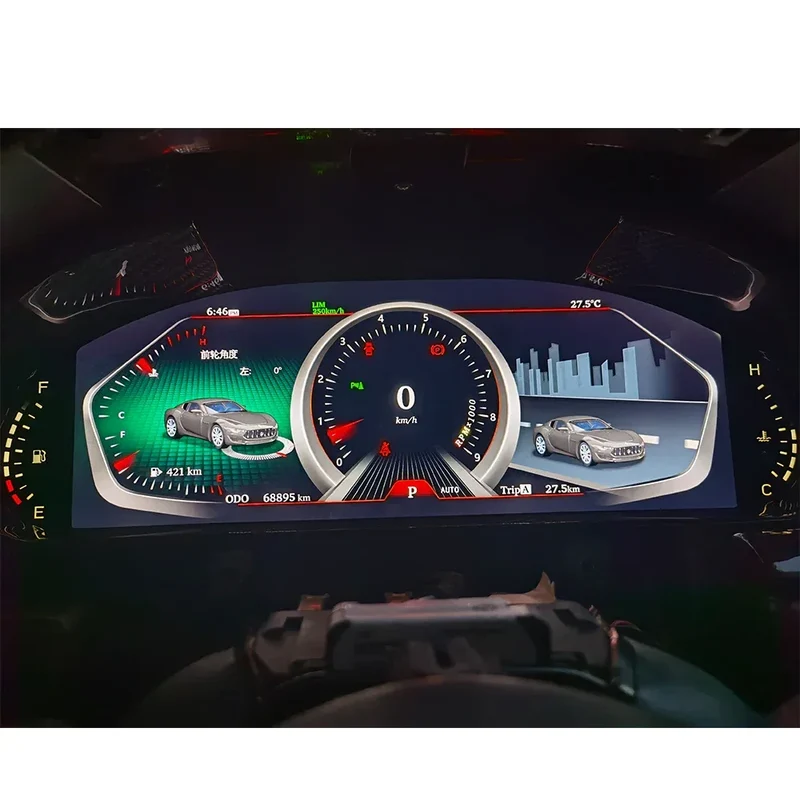 12.3 Inch Digital Cluster for Maserati GTGC 2007-2017 Full LCD Car Dashboard Instrument Panel Speed Meter LCD Multimedia Player