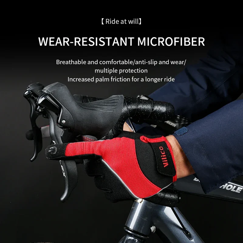 Vilico Outdoor Mountaineering Hiking and Cycling Gloves for Men and Women With Thickened Shock Absorbers Breathable and Non Slip