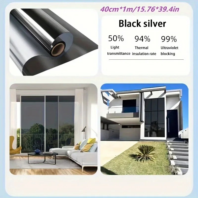 1 roll Thermal insulation film, privacy protection, sun protection, window film, UV protection, light blocking, see through film