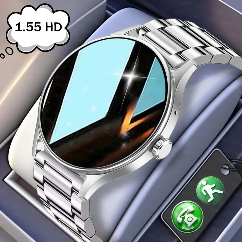 Fashion Smart Watch Plus 1.55 HD For Men And Women App Control BT Call Health Tracker Custom Photo Surprise Gift Business Watchs
