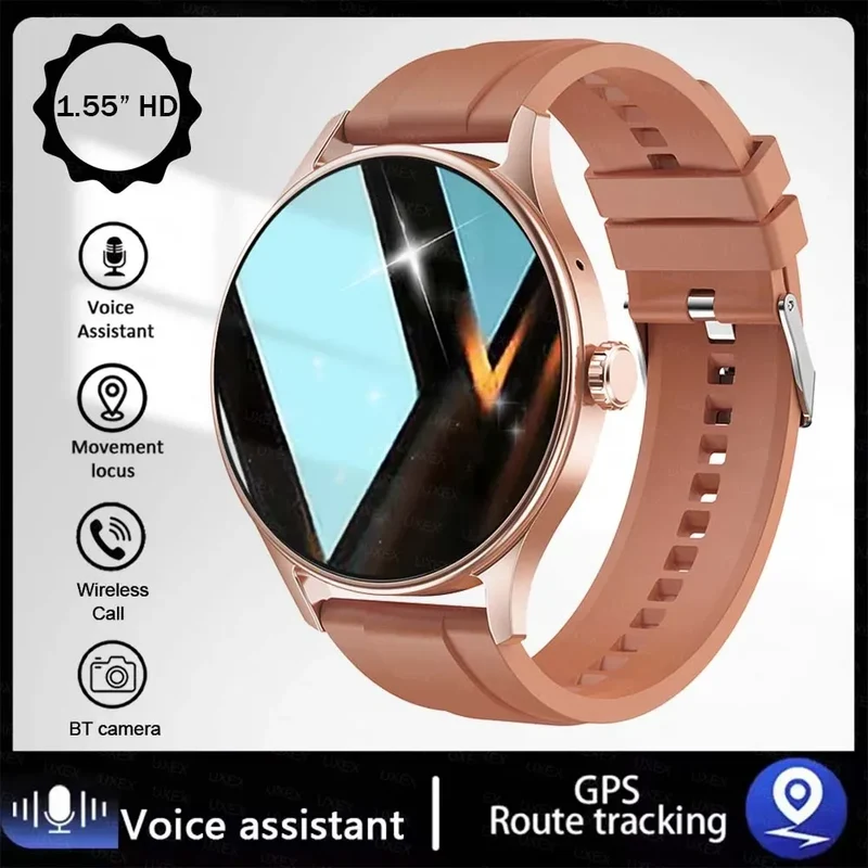 Fashion Smart Watch Plus 1.55 HD For Men And Women App Control BT Call Health Tracker Custom Photo Surprise Gift Business Watchs