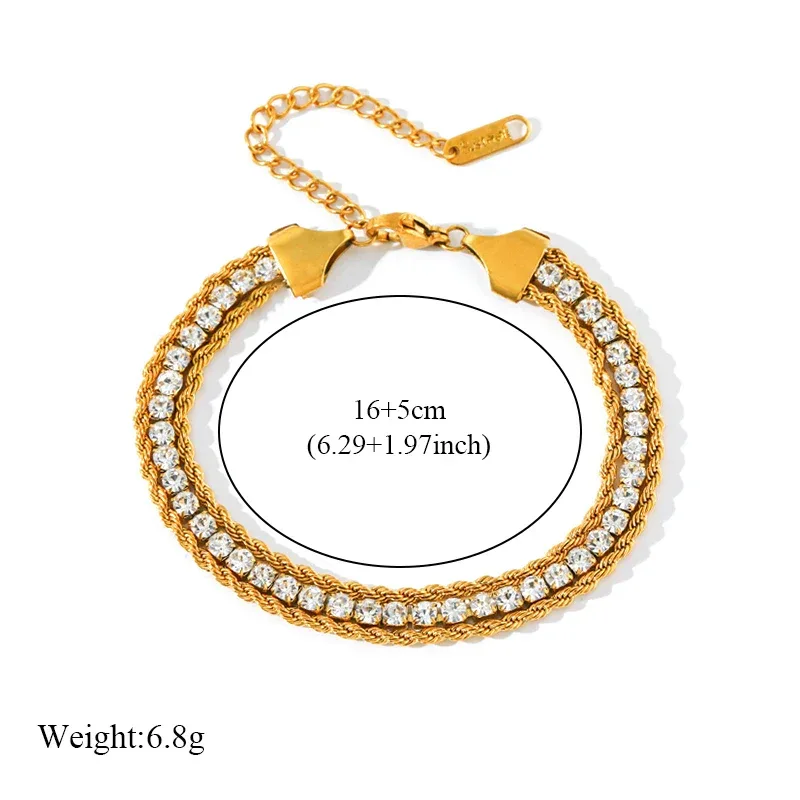 EILIECK 316L Stainless Steel Twisted Bracelet Bangles For Women Trendy 18K Gold Plated Wrist Chain Waterproof Jewelry Gift Party