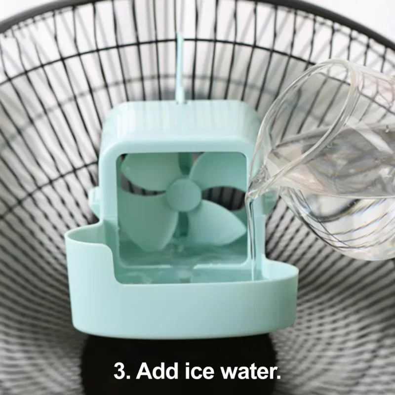 Ventilateur Hanging Add Ice Cup Summer Plastic Mini Fan Portable Fan Cooling Tool DIY Water Tower Cooling Product Home Accessory