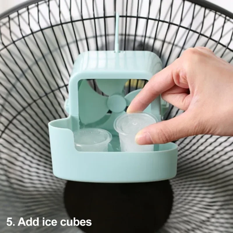 Ventilateur Hanging Add Ice Cup Summer Plastic Mini Fan Portable Fan Cooling Tool DIY Water Tower Cooling Product Home Accessory