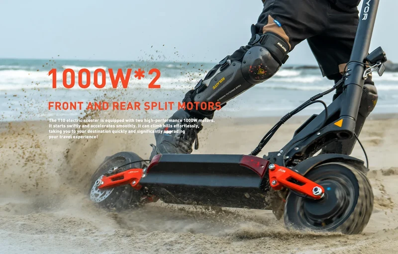 JOYOR T10 Adult Electric Scooter 1000W*2 Motor 60V18AH Battery Off-Road Escooter 10" Off-Road Tire Foldable E-Scooter