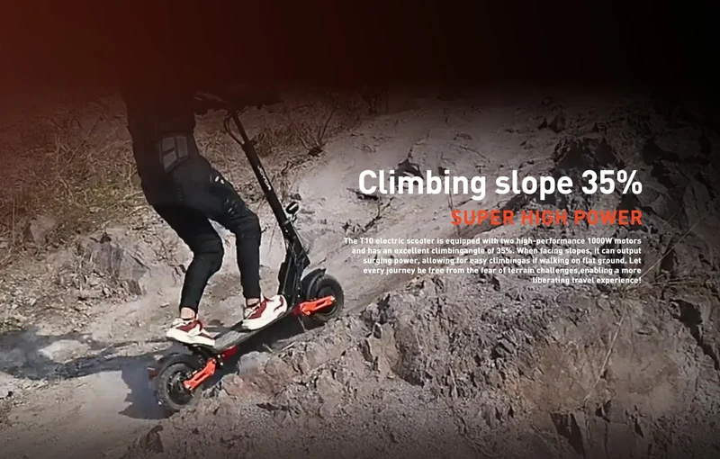 JOYOR T10 Adult Electric Scooter 1000W*2 Motor 60V18AH Battery Off-Road Escooter 10" Off-Road Tire Foldable E-Scooter
