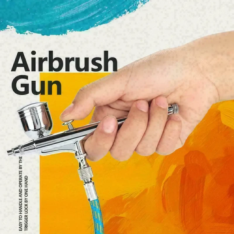 Mini Airbrush Compressor Kit Spray Gun Dual Action Air Brush Paint Model 0.3MM