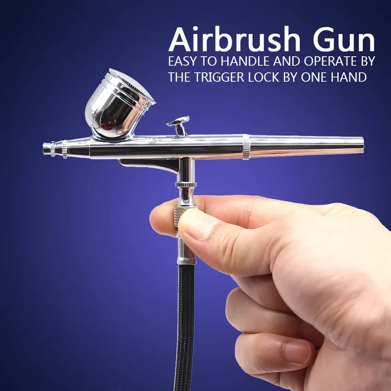 Mini Airbrush Compressor Kit Spray Gun Dual Action Air Brush Paint Model 0.3MM