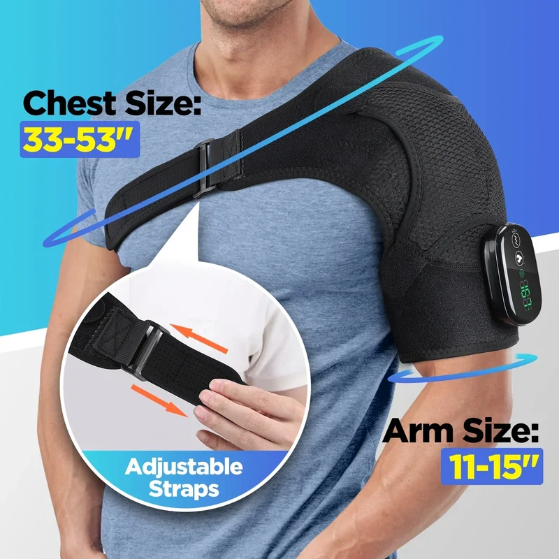 Vibration Shoulder Steamer Belt Heated Shoulder Warmer Massager Electric Smart Massage Machine Temperature Adjust
