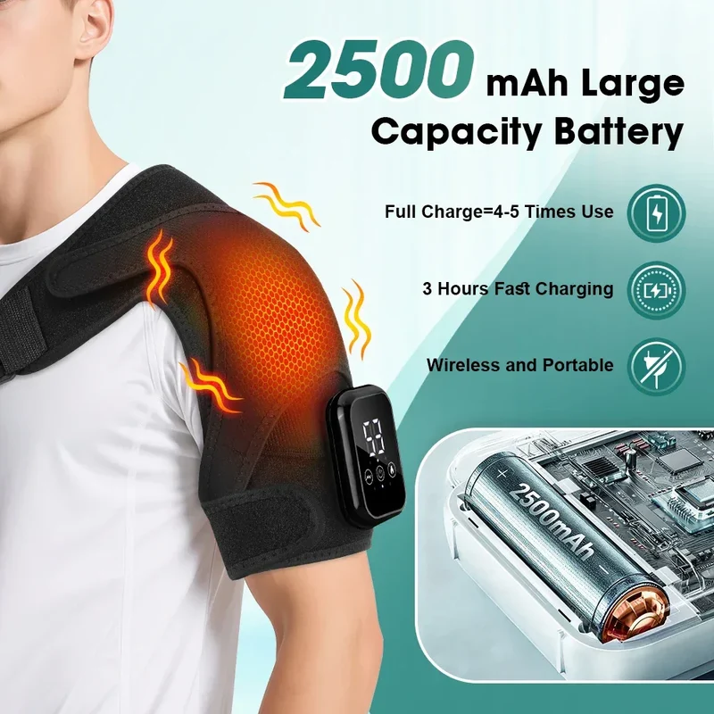 Vibration Shoulder Steamer Belt Heated Shoulder Warmer Massager Electric Smart Massage Machine Temperature Adjust