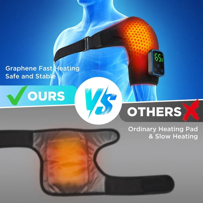 Vibration Shoulder Steamer Belt Heated Shoulder Warmer Massager Electric Smart Massage Machine Temperature Adjust
