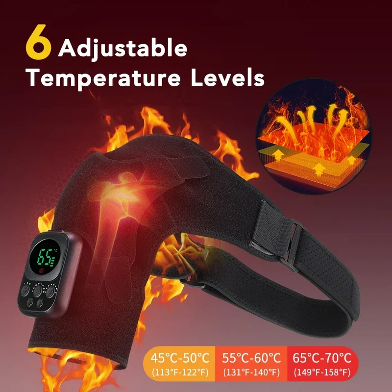 Vibration Shoulder Steamer Belt Heated Shoulder Warmer Massager Electric Smart Massage Machine Temperature Adjust