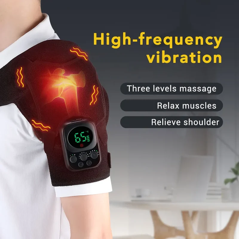 Vibration Shoulder Steamer Belt Heated Shoulder Warmer Massager Electric Smart Massage Machine Temperature Adjust