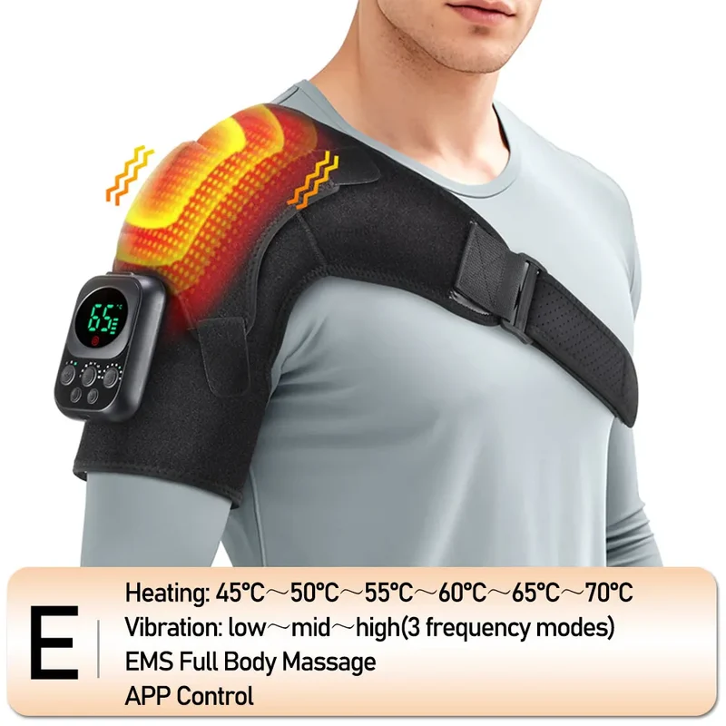 Vibration Shoulder Steamer Belt Heated Shoulder Warmer Massager Electric Smart Massage Machine Temperature Adjust