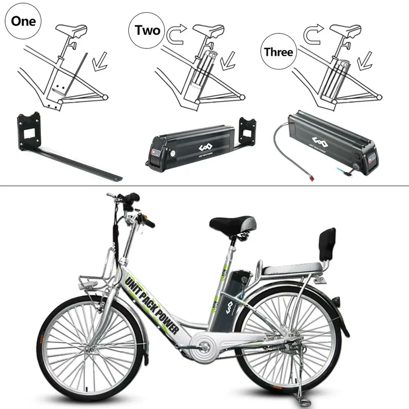 Silver Fish Ebike battery 36V 13Ah 17.5AH Electric Bicycle Battery 18650 Pack for 250W 350W 500W 750W Motor Kit