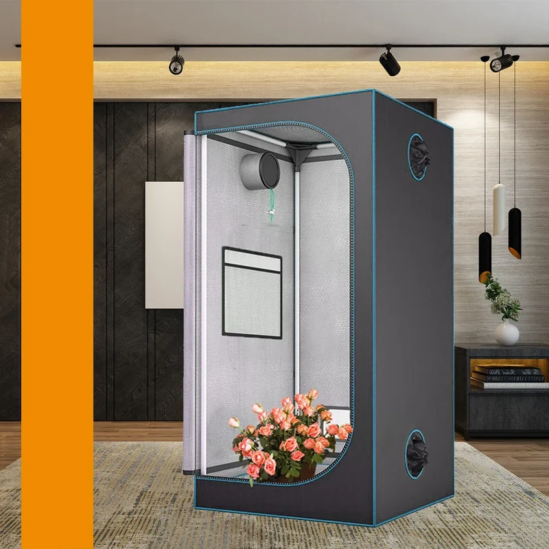 C-JP 80x80x180cm Plant Growth Tent with Observation Window, Raised Floor Stand, and Tool Kit