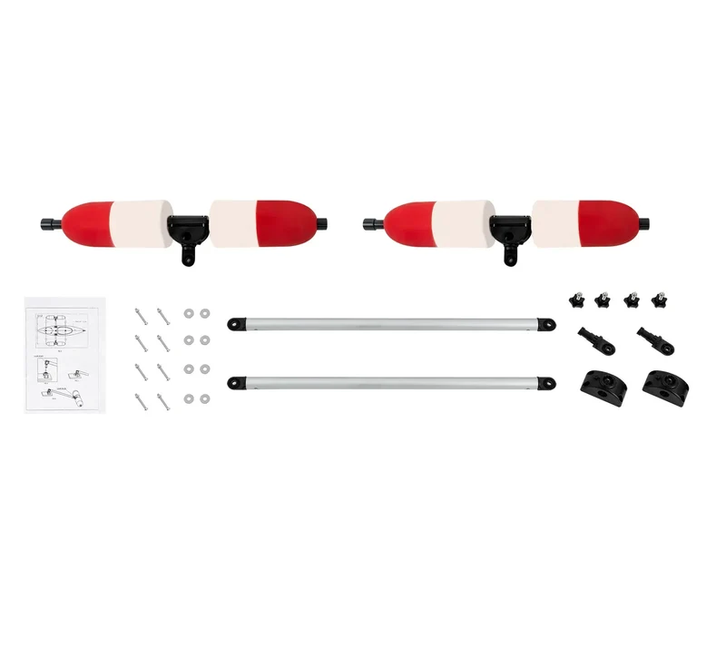 Marine Boat Kayak Red Durable Outrigger/Stabilizer System PVC and Aluminum for Most Kayaks and Canoes