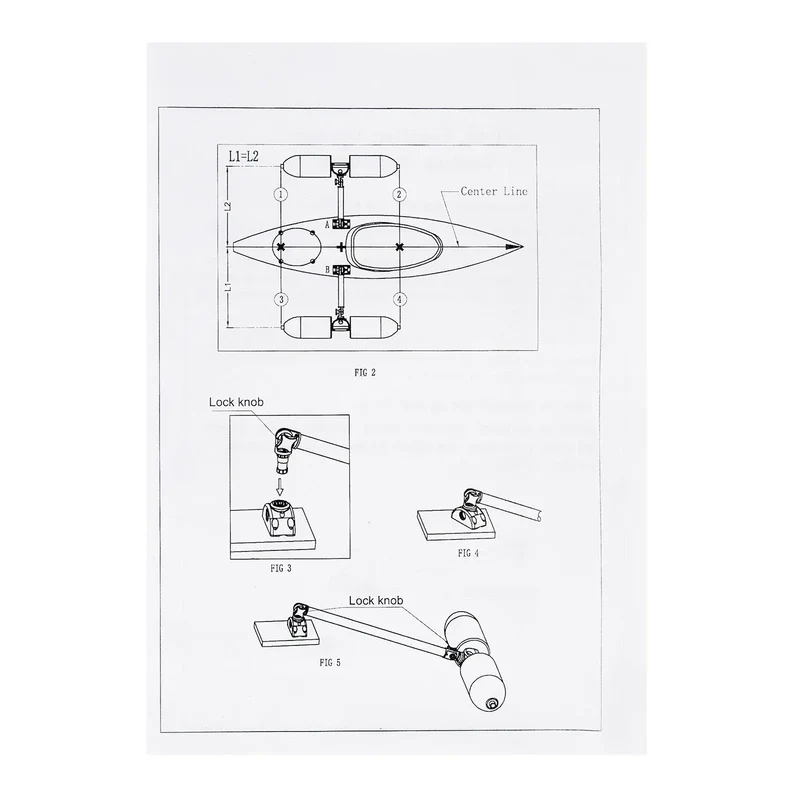 Marine Boat Kayak Red Durable Outrigger/Stabilizer System PVC and Aluminum for Most Kayaks and Canoes