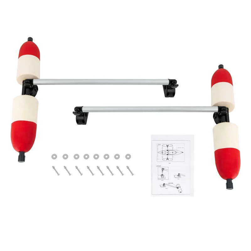 Marine Boat Kayak Red Durable Outrigger/Stabilizer System PVC and Aluminum for Most Kayaks and Canoes