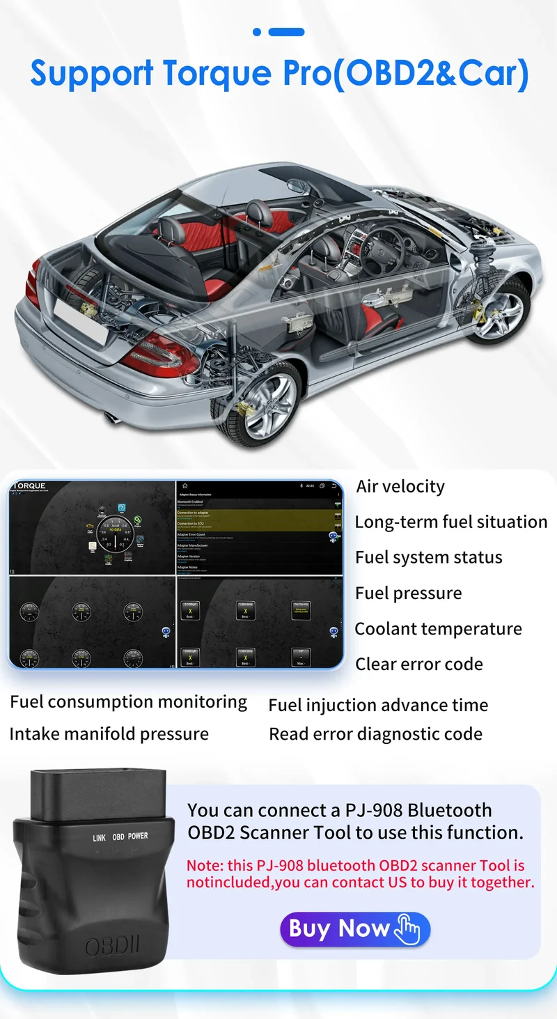 Hizpo 2Din 7inch Android14 Car Radio for Fiat Panda 2013 - 2020 GPS Navigation 4G BT Carplay RDS DSP SWC UI7862 Multimedia