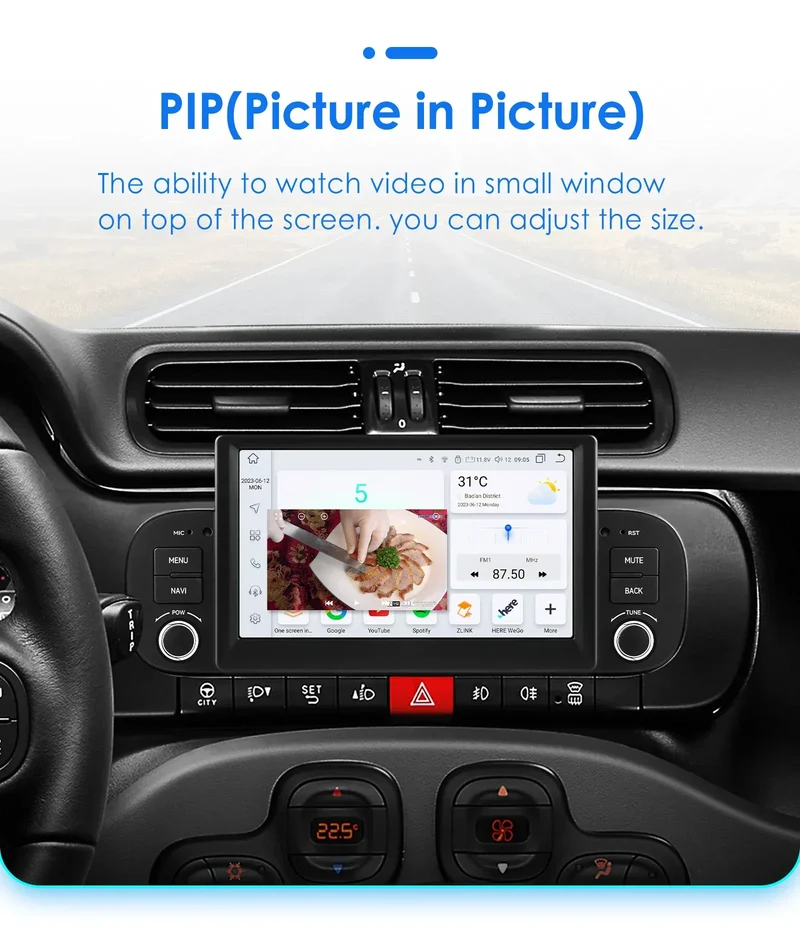 Hizpo 2Din 7inch Android14 Car Radio for Fiat Panda 2013 - 2020 GPS Navigation 4G BT Carplay RDS DSP SWC UI7862 Multimedia
