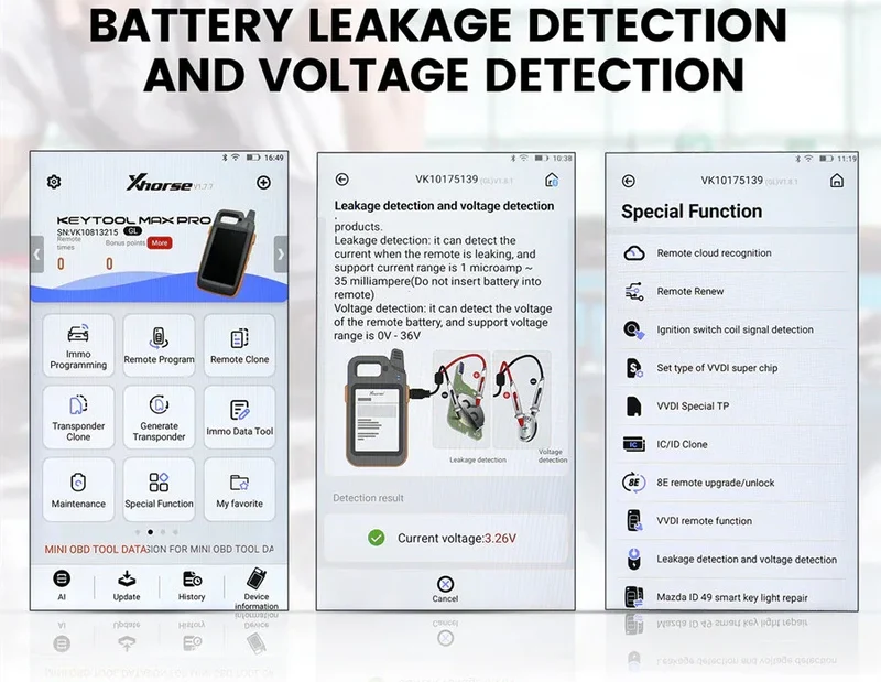 Xhorse VVDI Key Tool Max Pro With MINI OBD Tool Function Support Battery Voltage and Leakage Current