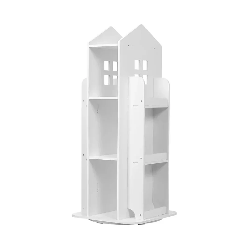 360° rotating bookshelf for children's room 3-layer house-shaped children's bookshelf floor-standing