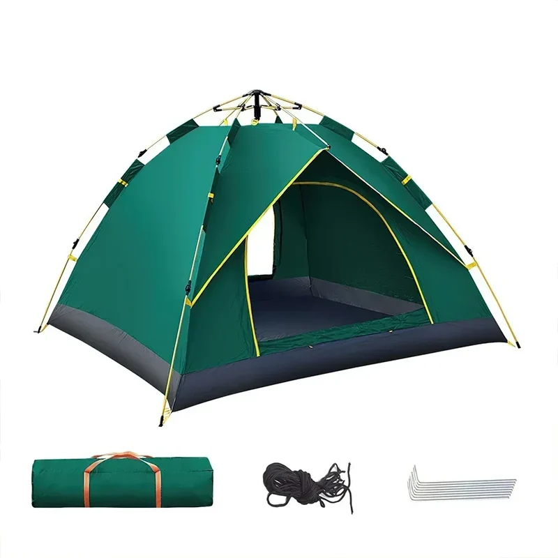 One-click automatic camping tent, double, waterproof roof, double door, outdoor, 2-3