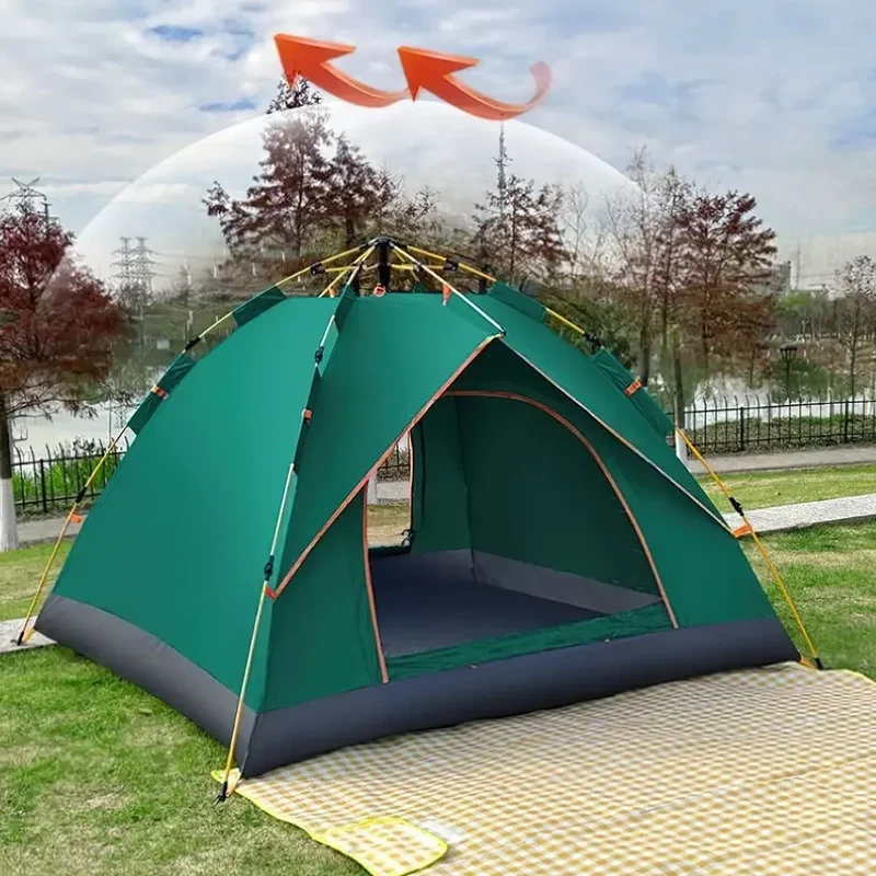 One-click automatic camping tent, double, waterproof roof, double door, outdoor, 2-3