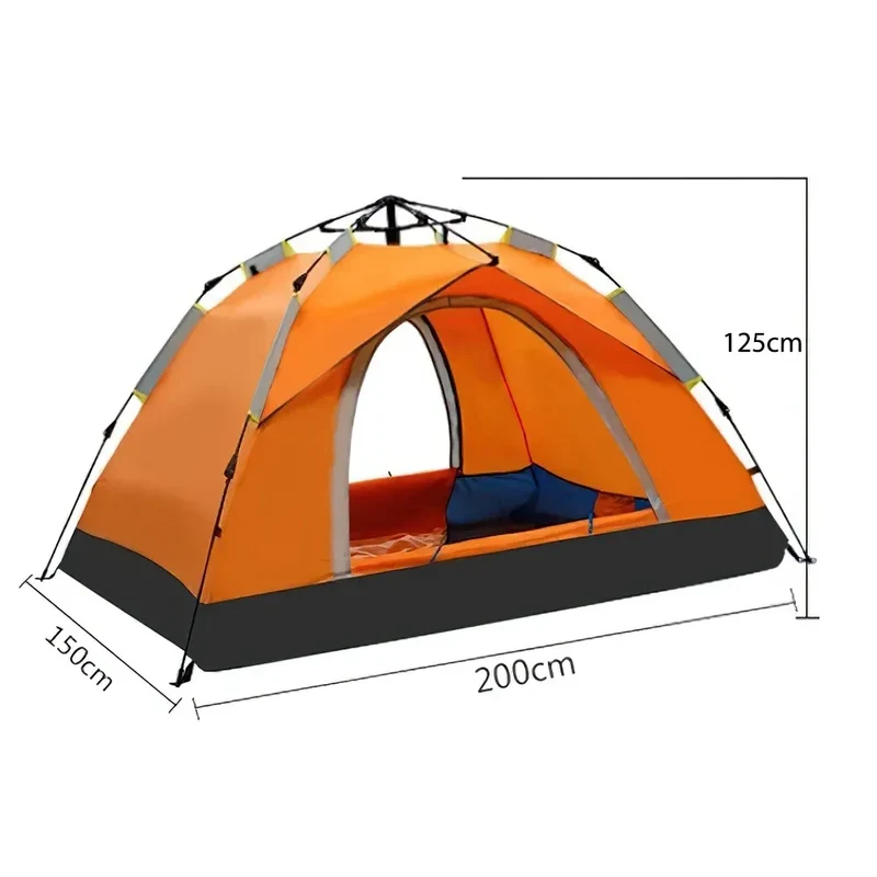 One-click automatic camping tent, double, waterproof roof, double door, outdoor, 2-3