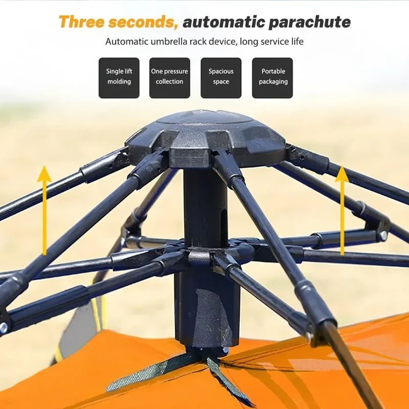One-click automatic camping tent, double, waterproof roof, double door, outdoor, 2-3