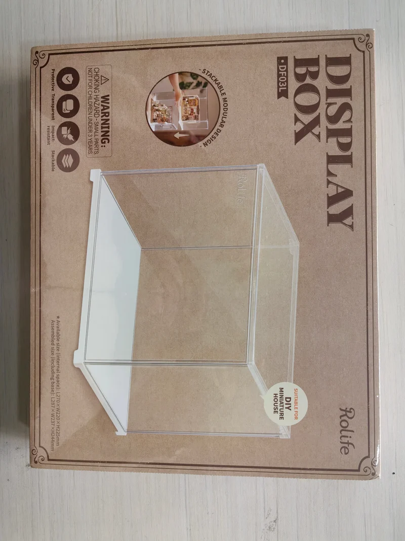 Robotime Rolife Dust Proof for All Miniature House Dollhouse Display Box Home Decoration Easy to Assembly