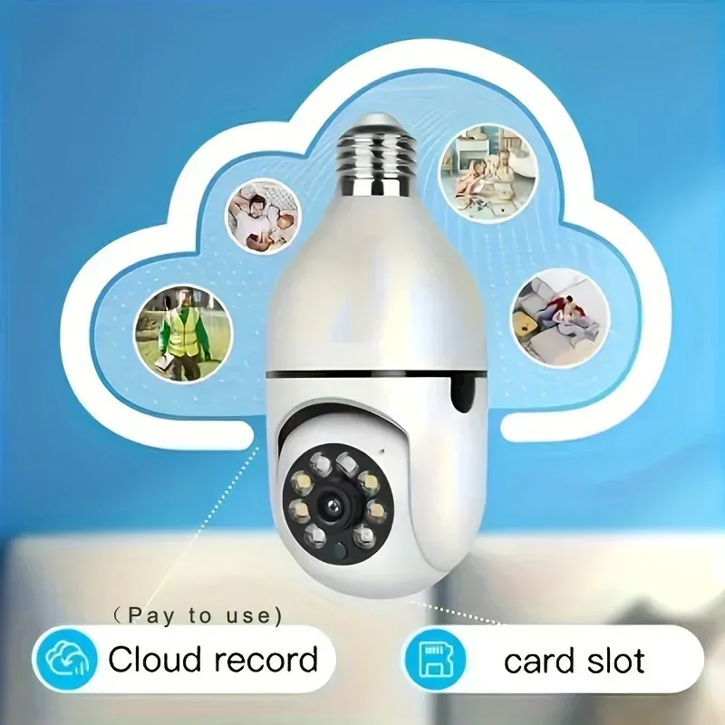Ease Life APP-Light Bulb Security Cameras Outdoor Wireless WiFi Camera 5GHz, 360 Degree, E27 Light Socket Screw In Securi
